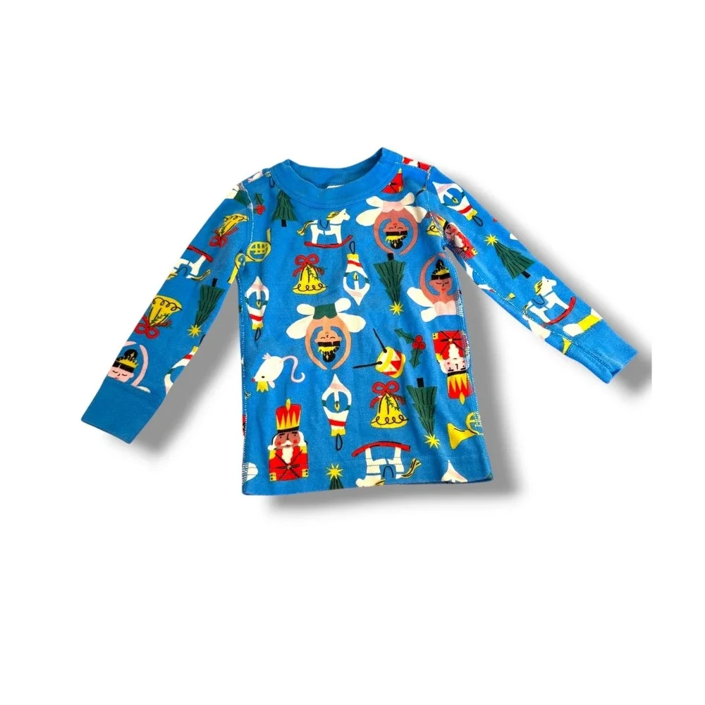 Hanna Andersson Nutcracker Pajamas Kids 2 Blue Long John Organic Cotton Holiday